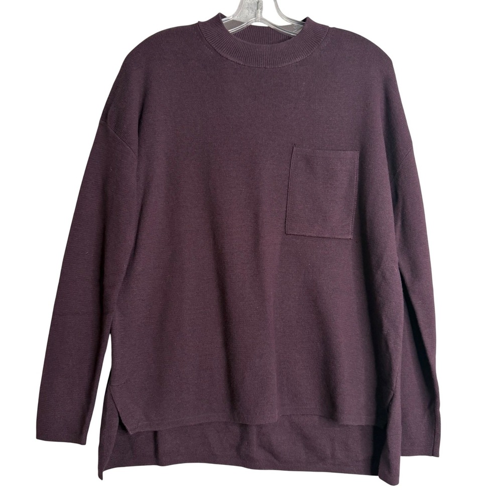 Banana Republic Factory Sweater Womens M Purple Knit Preppy Classic Mock Neckā